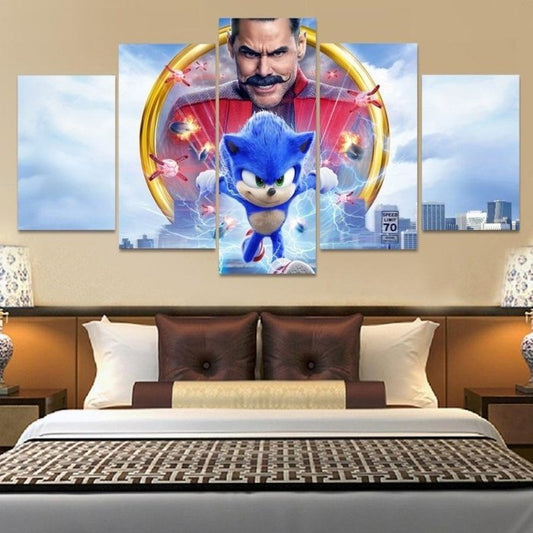 Robotnik Sonic Hedge Hog Wall Art Canvas Painting Framed