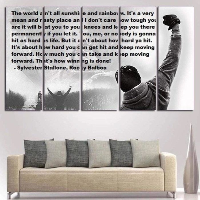 Rocky Balboa Quote Wall Art Canvas Painting Poster Decor
