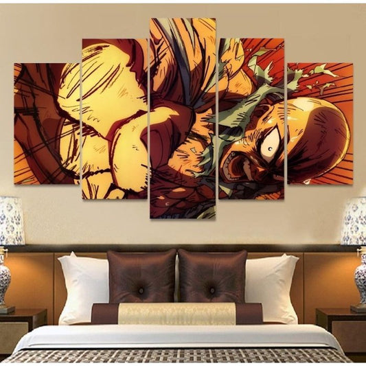 Saitama One Punch Man Serious Punch Wall Art | Canvas Painting