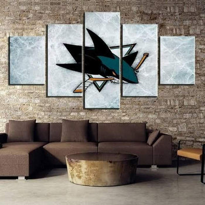 San Jose Sharks Wall Art Painting Canvas Poster Home Decor-SportSartDirect-