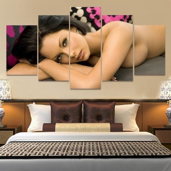 Sexy Brunette Nude Topless Model Jessica Jane Canvas Painting Framed