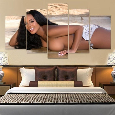 Sexy Ebony Nude Model Brittany Kelly Topless | Canvas Painting