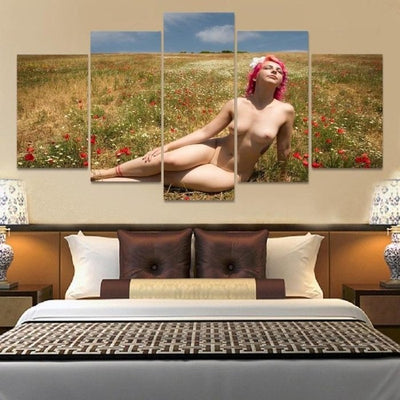 Sexy Nude Model Rodi Almog Naked Landscape Canvas Painting