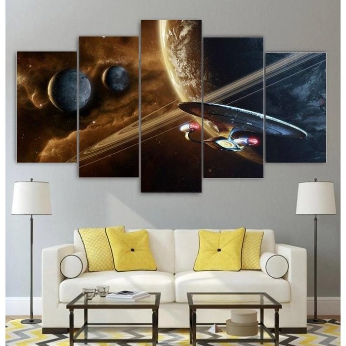 Star Trek Starship Enterprise Wall Art Canvas Painting Framed