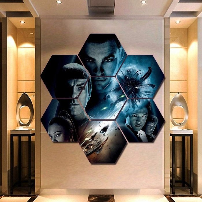 Star Trek Wall Art Painting Hexagon Decor Print Poster Picture.