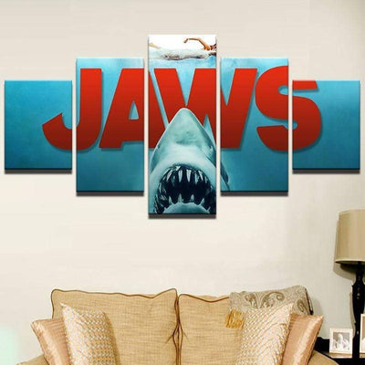 Steven Spielberg Jaws Wall Art Canvas Painting Framed