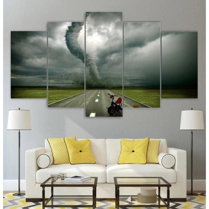 Strom Landscape Tornado Wall Art Canvas Painting Framed