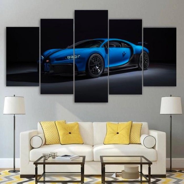 Super Car Bugatti Wall Art Canvas Painting Framed