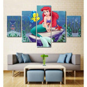 Little Mermaid Wall Art Canvas Framed Poster Decor