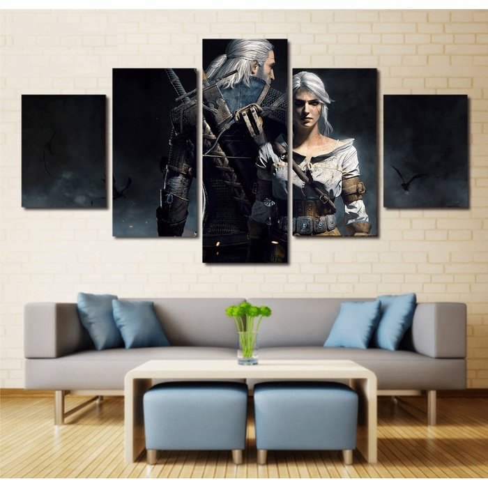 Witcher Wall Art Canvas Painting Framed Free Shipping