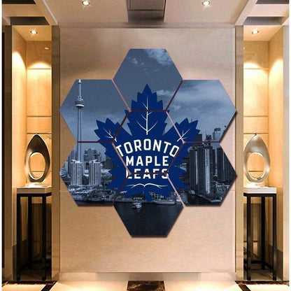 Toronto Maple Leafs Wall Art Canvas Painting Hexagon