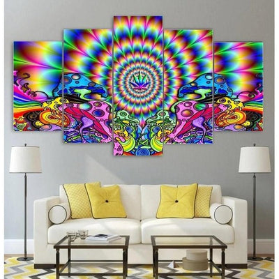 Trippy Psychedelic Wall Art Canvas Painting Framed