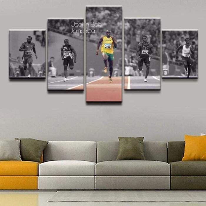 Usain Bolt Wall Art Painting Canvas Track Poster Decor-SportSartDirect-