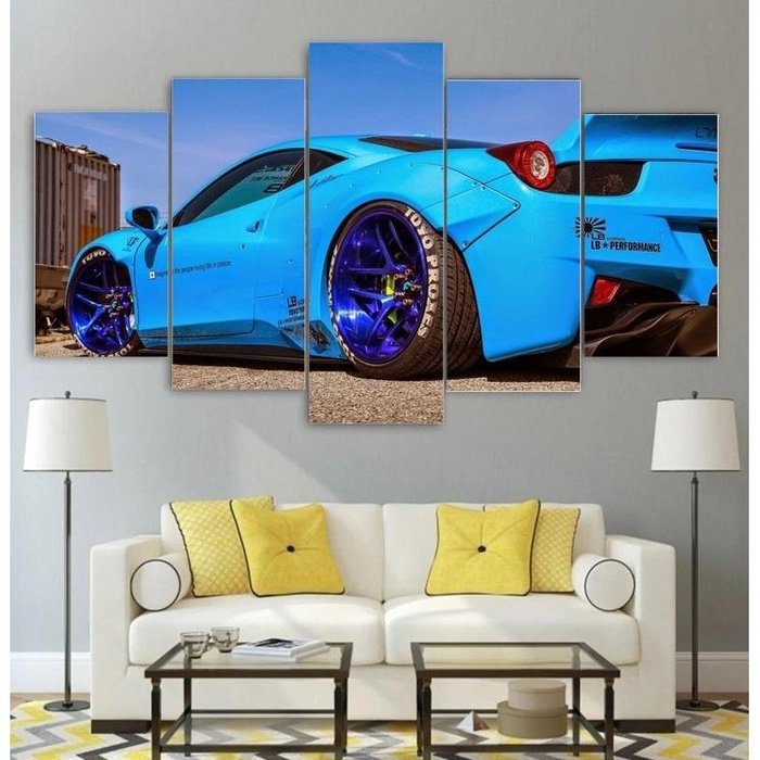 Vehicles Ferrari Italia Wall Art Canvas Painting Framed