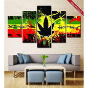 Weed Rasta Wall Art Canvas Painting Framed Home Decor
