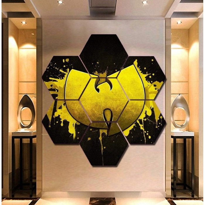 Wu Tang Poster Painting Wall Art Hexagon Canvas Decor Print.